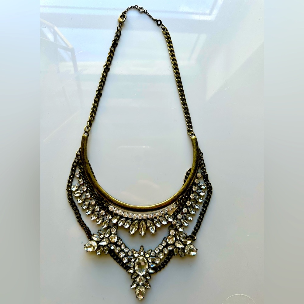 Baublebar Rhinestone Chain Statement Necklace Ant… - image 1